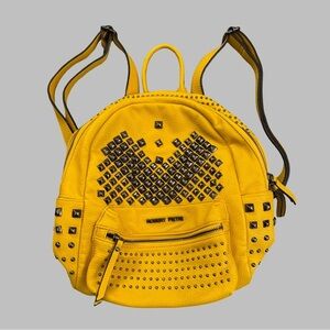 ROBERT PIETRI Yellow Studded Leather Backpack